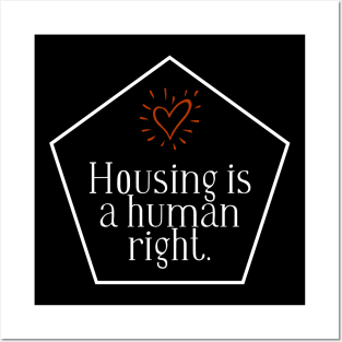 White text: Housing is a Human Right, Style B Posters and Art